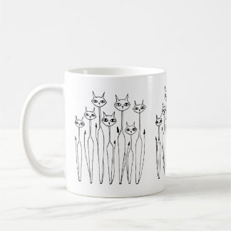 Taza De Café Mug (gatos dibujados a mano)