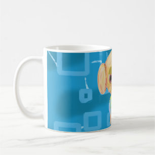 Taza De Café Mug. geométrica de cuadradas geométricas en azul c