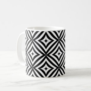 Taza De Café Mug. geométrica en blanco y negro
