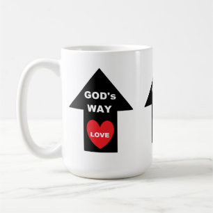Taza De Café Mug Gods Way Love Arrow Heart
