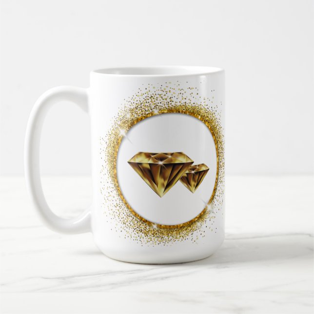 Taza De Café Mug Gold Diamonts (Izquierda)