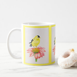Taza De Café Mug Goldfinch en la Coneflower