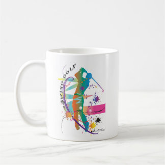 Taza De Café Mug golf swing deporte arte estilo cepillo