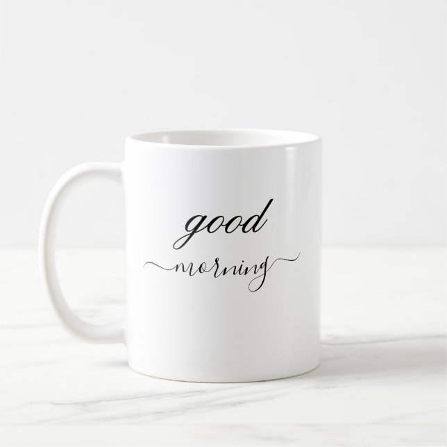 Taza De Café mug good morning,good night personnalisé  (Izquierda)