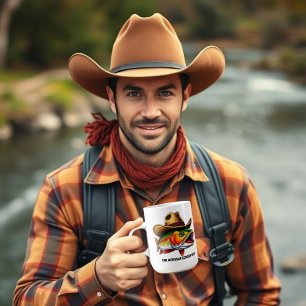 Taza De Café Mug gracioso para él con un Gorra de vaquero
