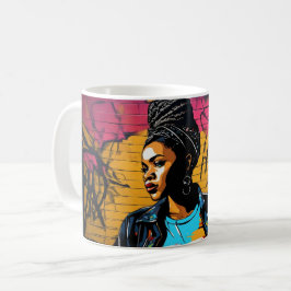 Taza De Café Mug GRAFFITI ART BLACK WOMEN 05