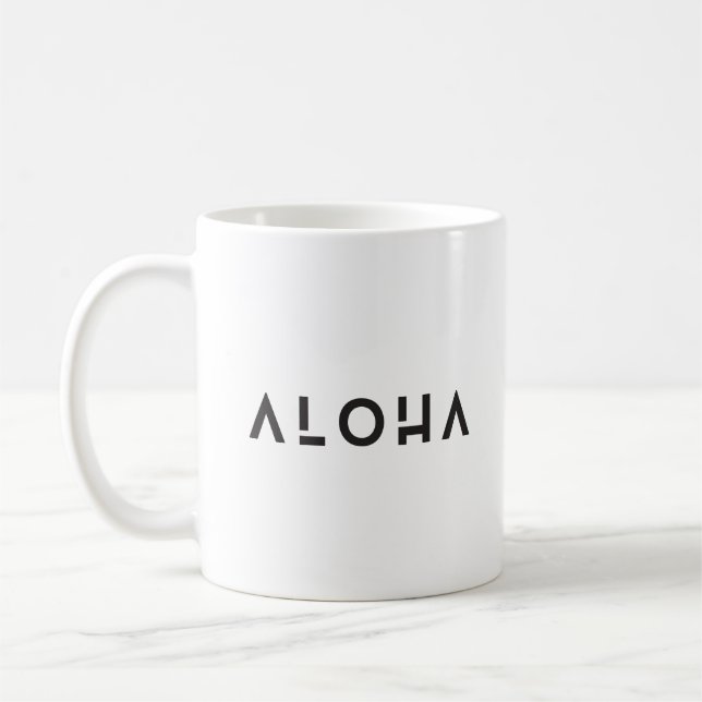 Taza De Café Mug gráfica negrita y moderna de "Aloha" (Izquierda)