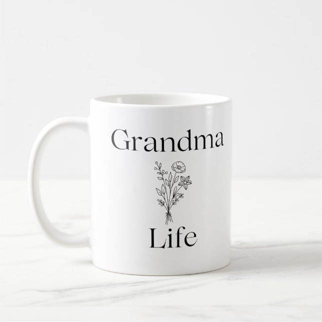 Taza De Café Mug Grandma Life Wildflowers (Izquierda)