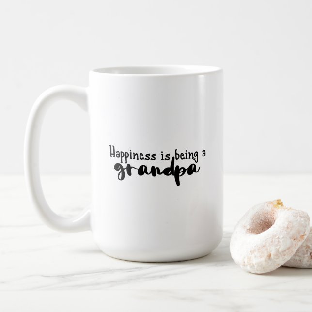 Taza De Café Mug - Happiness Is Being A Grandpa (Con donut)