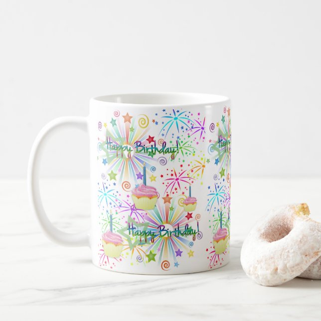 Taza De Café Mug Happy Birday Mug (Con donut)