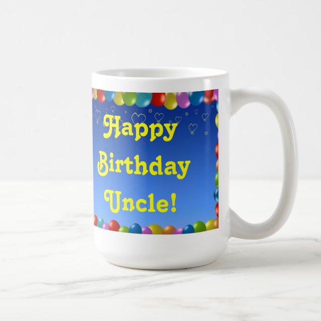 Taza De Café Mug Happy Birday Uncle (Derecha)