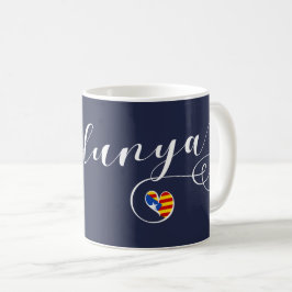 Taza De Café Mug Heart Catalunya, Cataluña Estelada