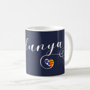 Taza De Café Mug Heart Catalunya, Cataluña Estelada