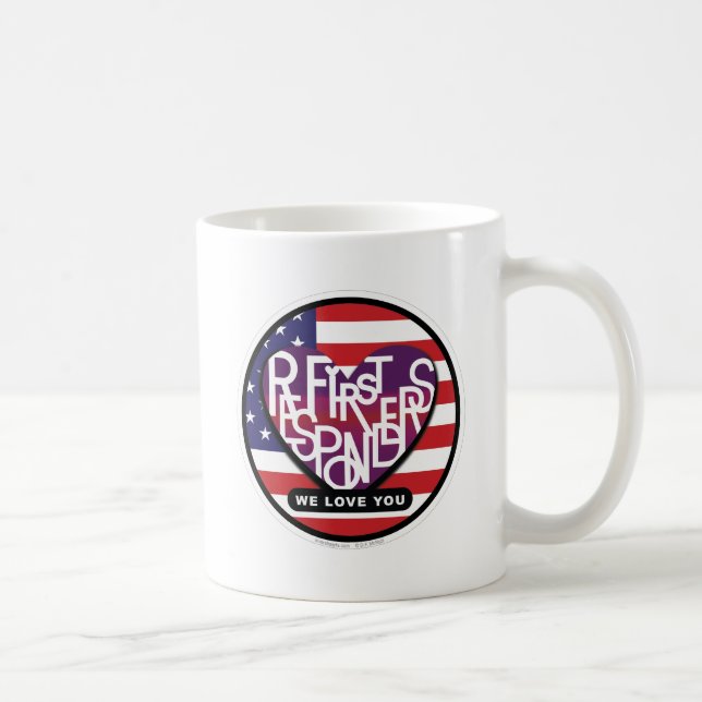 Taza De Café Mug Heart® de los Primeros Respondedores Lover (Derecha)
