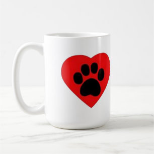 Taza De Café Mug Heart Paws