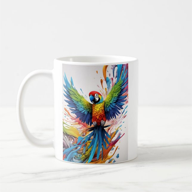 Taza De Café Mug heureux : Perroquet montrant sa joie (Izquierda)