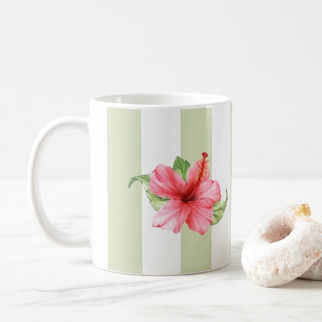 Taza De Café Mug - Hibiscus rosado (Con donut)