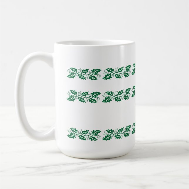 Taza De Café Mug - Hojas Holly (Izquierda)