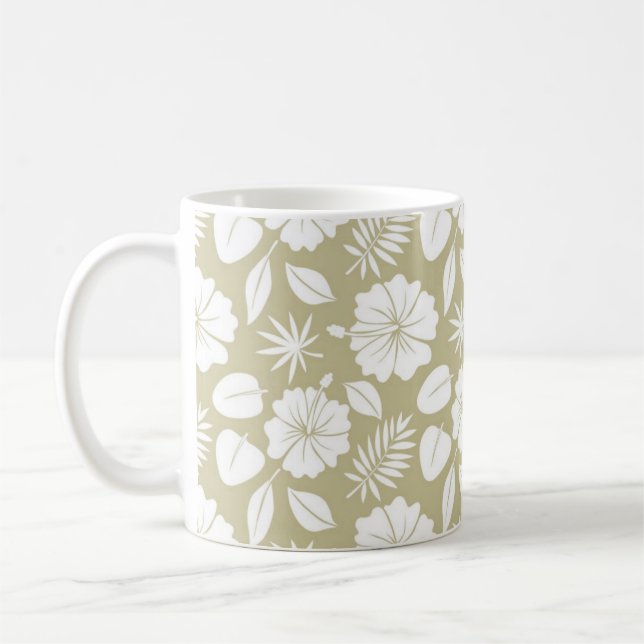 Taza De Café Mug - Hojas tropicales1 (Izquierda)