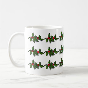 Taza De Café Mug - Hojas y Berries holly