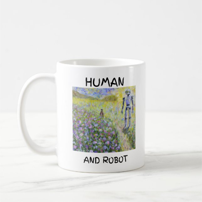 Taza De Café Mug - Humano y Robot (Izquierda)