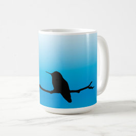 Taza De Café Mug - Hummingbird Silhouette sobre el azul