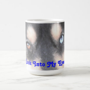 Taza De Café Mug Husky Un Ojo Azul Un Marrón