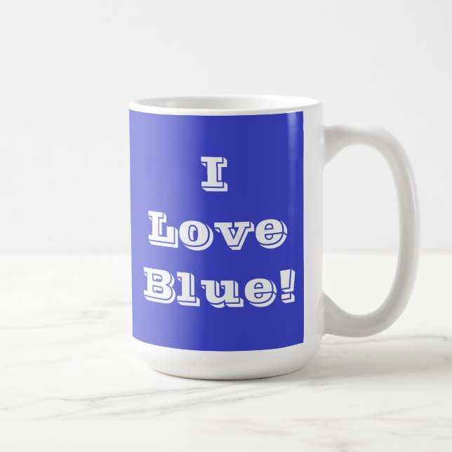 Taza De Café Mug I Love Blue (Derecha)