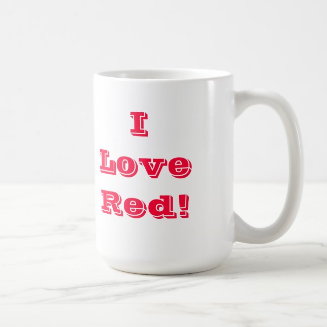 Taza De Café Mug I Love Red (Derecha)