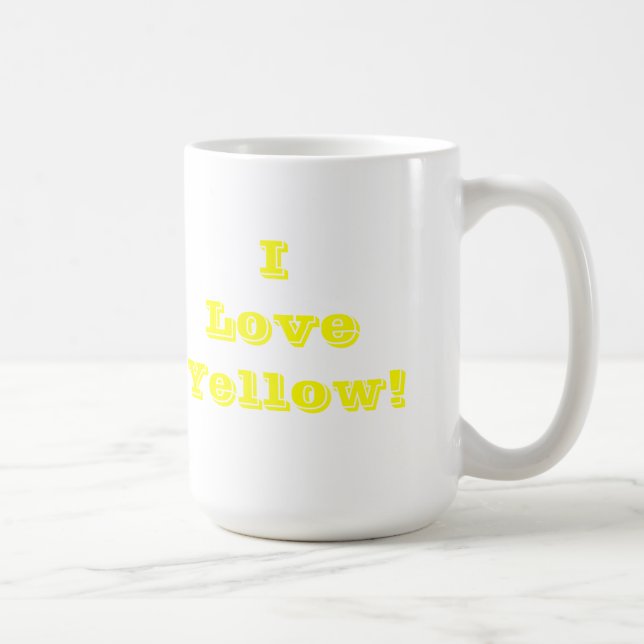 Taza De Café Mug I Love Yellow (Derecha)