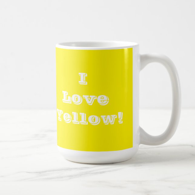 Taza De Café Mug I Love Yellow (Derecha)