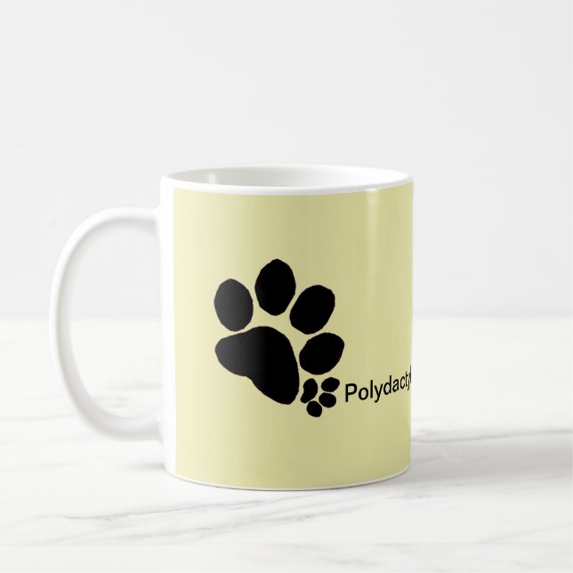 Taza De Café Mug - Impresiones de pata de polidáctilo (lisas) (Izquierda)