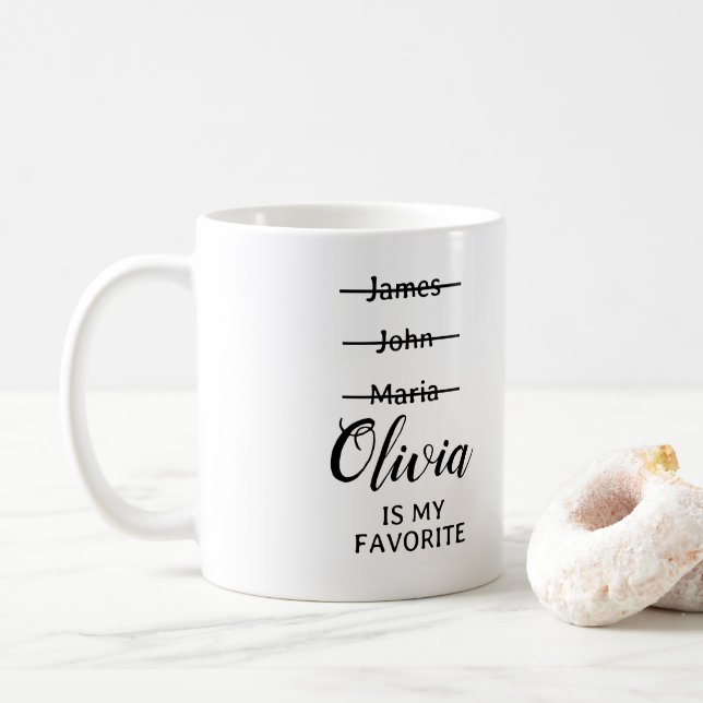 Taza De Café Mug infantil favorita graciosa personalizada, rega (Con donut)