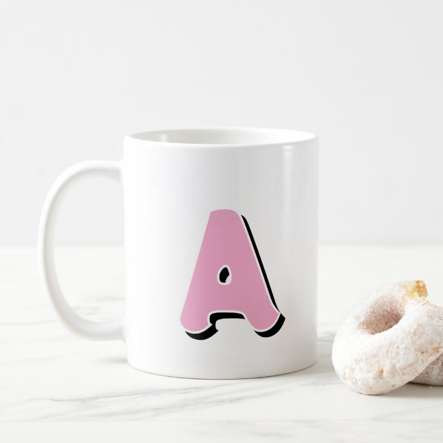 Taza De Café Mug inicial (Con donut)