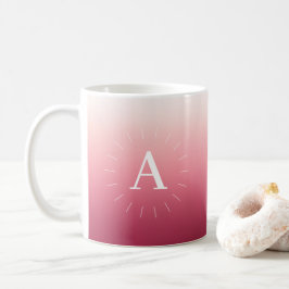 Taza De Café Mug. inicial de degradado rosa