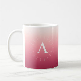 Taza De Café Mug. inicial de degradado rosa