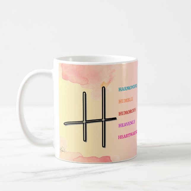 Taza De Café Mug inicial "H" (11 oz) (Izquierda)