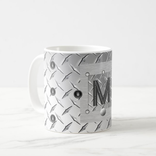 Taza De Café Mug inicial metalizado y acero (Anverso izquierdo)