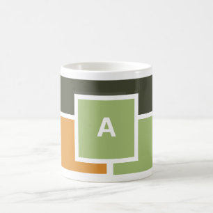 Taza De Café Mug inicial personalizada - Desi moderno de bloque