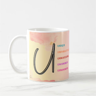 Taza De Café Mug inicial "U" (11 oz)