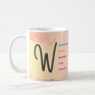 Taza De Café Mug inicial "W" (11 oz)