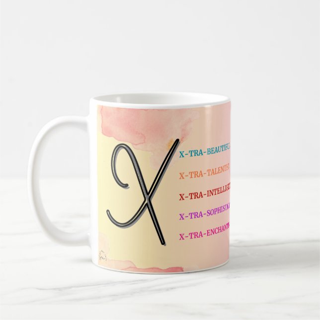 Taza De Café Mug inicial "X" (11 oz) (Izquierda)