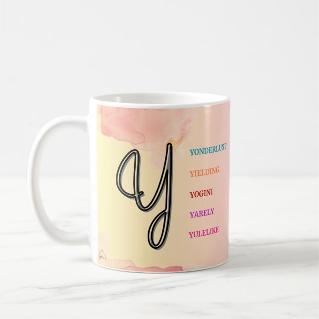 Taza De Café Mug inicial "Y" (11 oz) (Izquierda)