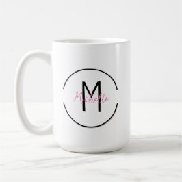 Taza De Café Mug inicial y nombre personalizado