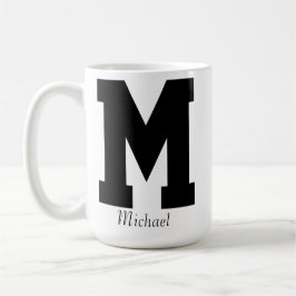 Taza De Café Mug inicial y nombre personalizado