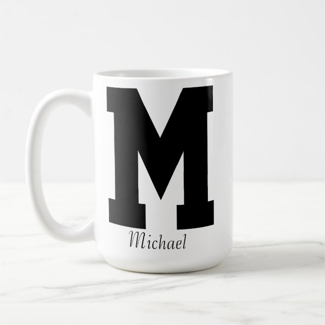 Taza De Café Mug inicial y nombre personalizado (Izquierda)