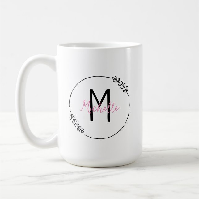 Taza De Café Mug inicial y nombre personalizado (Izquierda)
