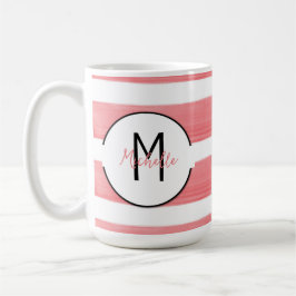 Taza De Café Mug inicial y nombre personalizado