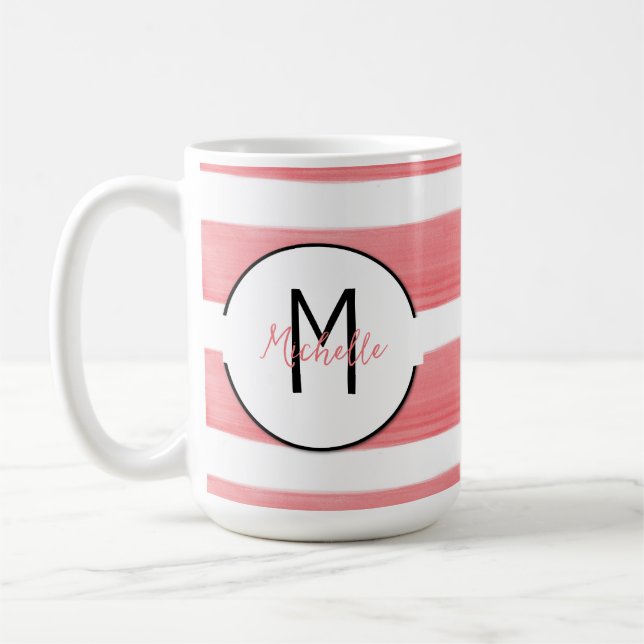 Taza De Café Mug inicial y nombre personalizado (Izquierda)