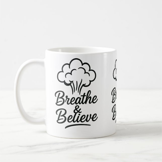 Taza De Café Mug Inspiradora de respiración y creencia - Motiva (Izquierda)